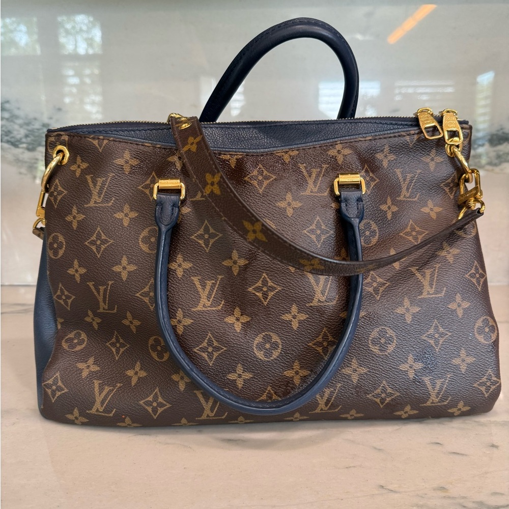 Louis Vuitton Pallas Monogram Canvas Tote Navy